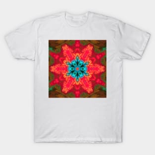 Psychedelic Hippie Blue Red and Orange T-Shirt